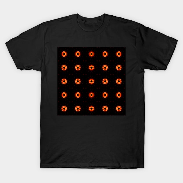 Ominous Red Kaleidoscope pattern (Seamless) 26 T-Shirt by Swabcraft